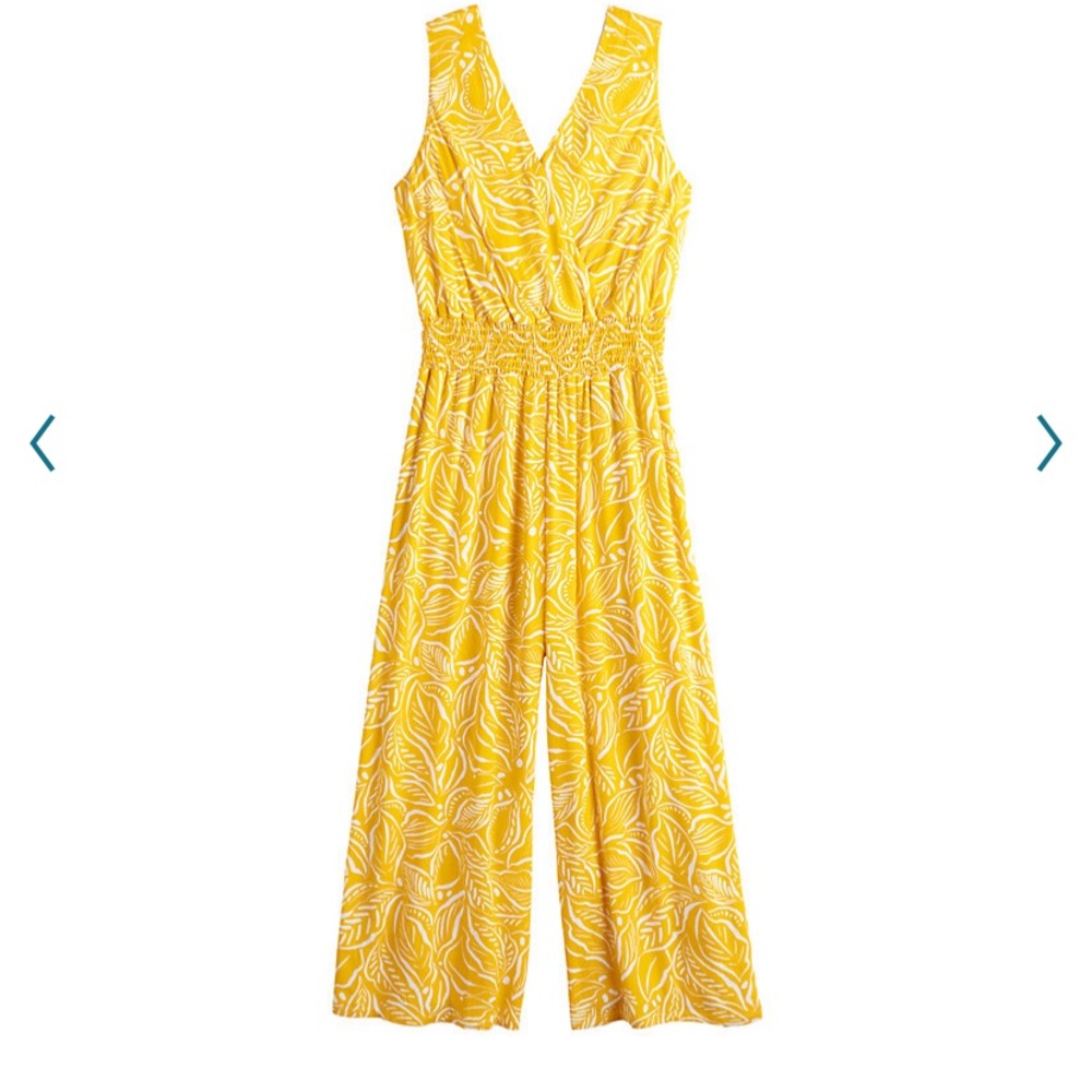 Wide leg jumpsuit tropical yellow XS